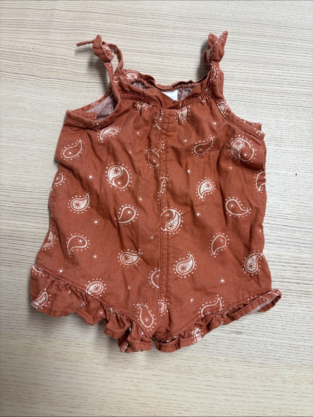 Rust Paisley Baby Romper